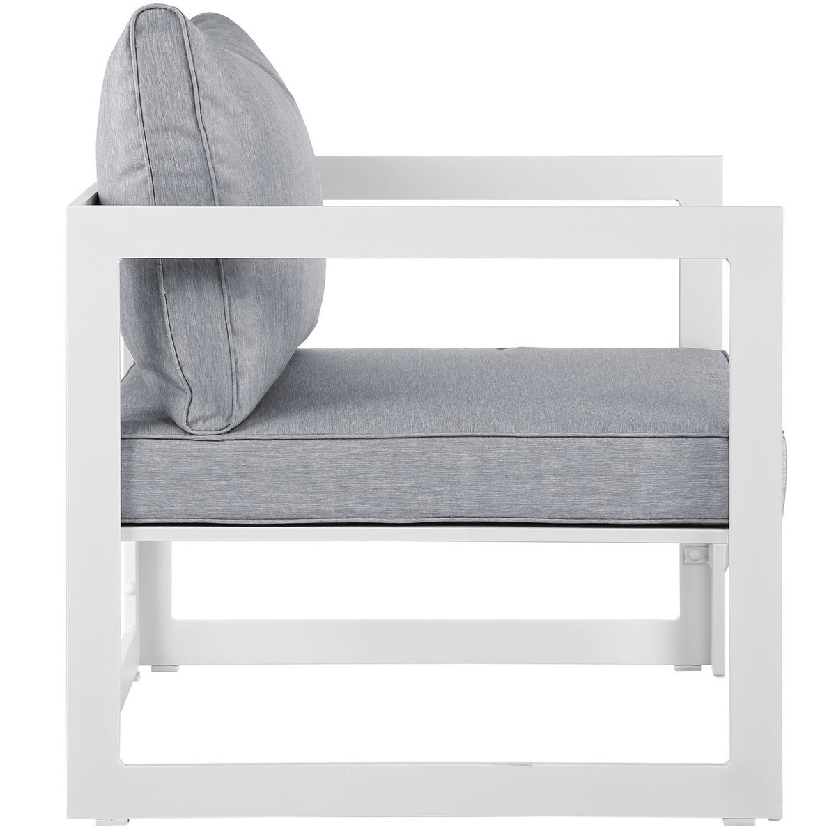 Fortuna 5 Piece Outdoor Patio Sectional Sofa Set - White Gray