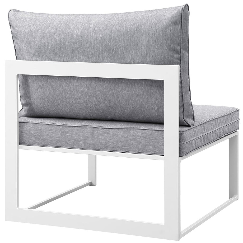 Fortuna 9 Piece Outdoor Patio Sectional Sofa Set - White Gray