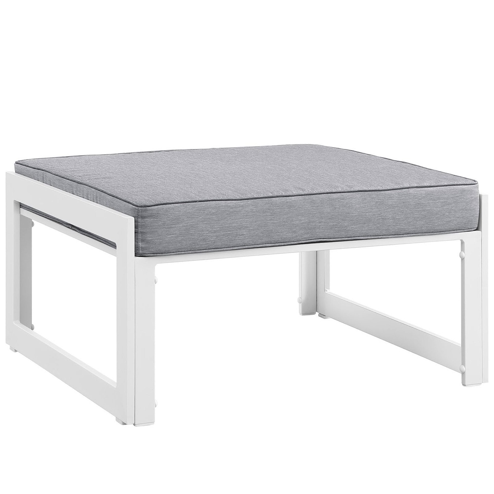 Fortuna 9 Piece Outdoor Patio Sectional Sofa Set - White Gray