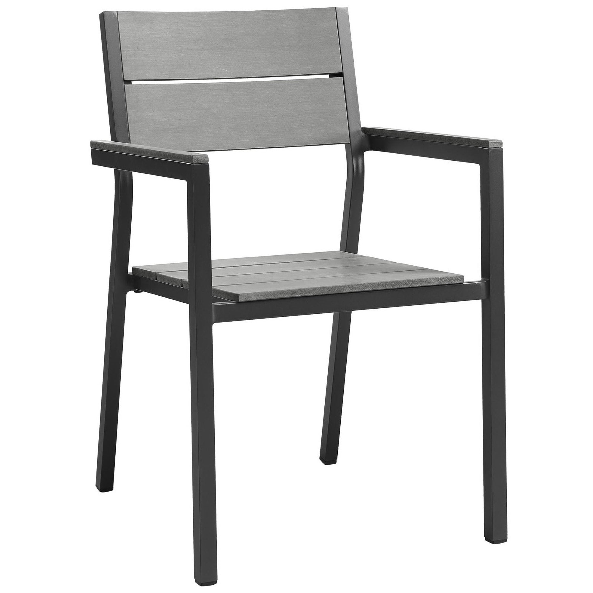 Maine Outdoor Patio Dining Armchair Set of 2 - Brown Gray