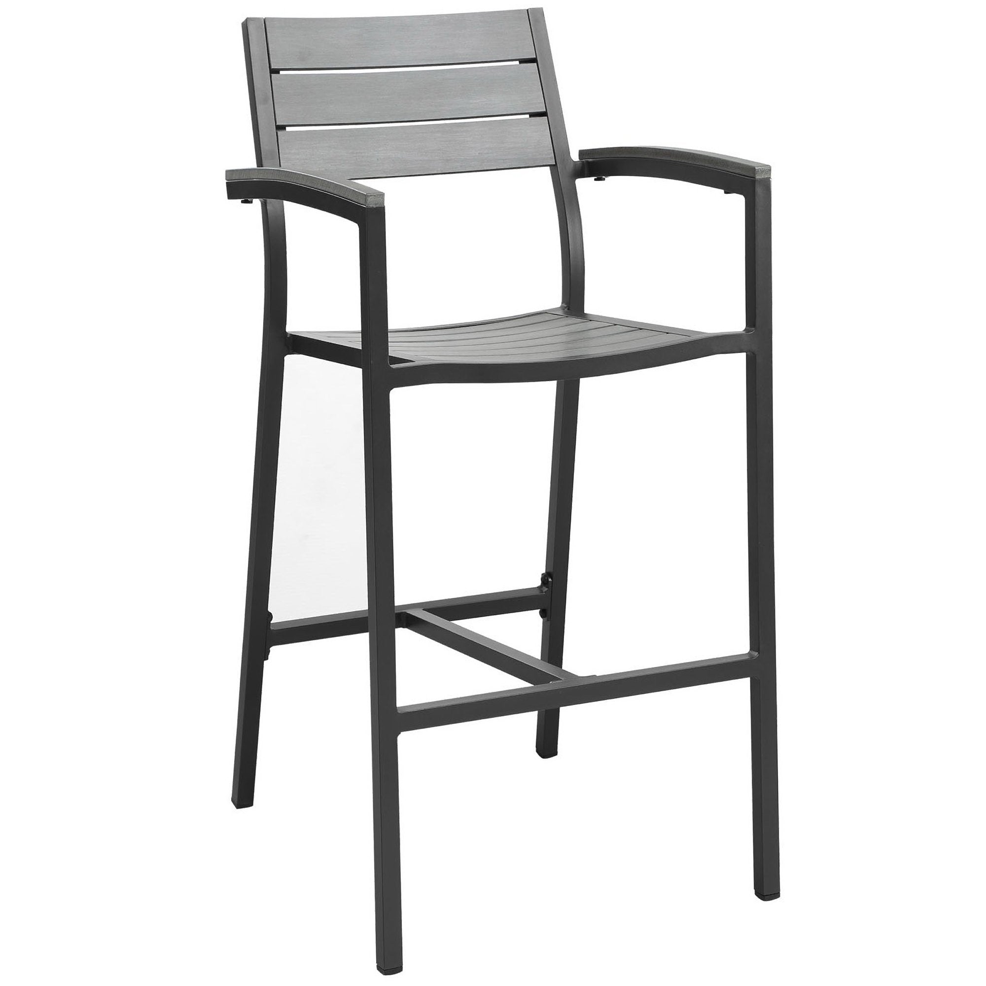 Maine Outdoor Patio Bar Stool Set of 2 - Brown Gray