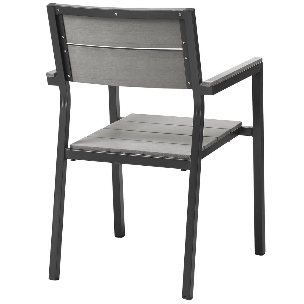 Maine 5 Piece Outdoor Patio Dining Set - Brown Gray (EEI-1747-BRN-GRY-SET)