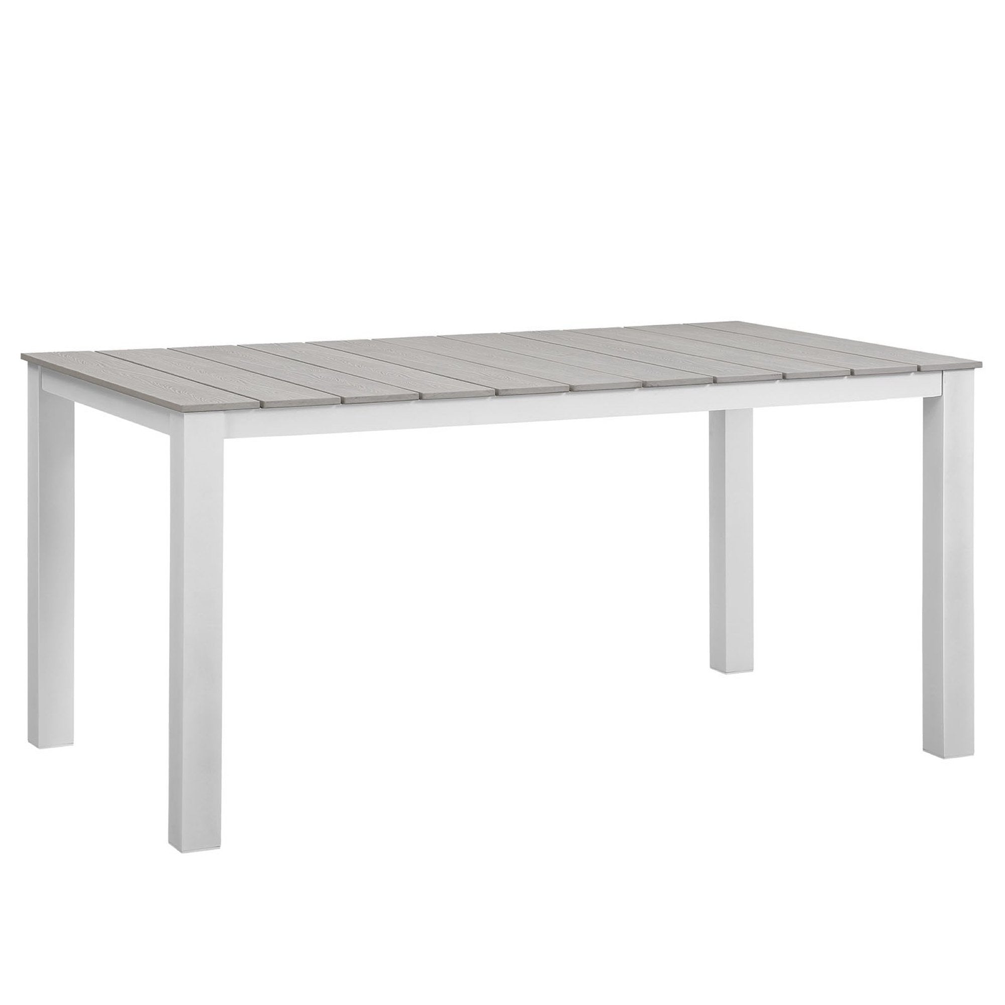 Maine 5 Piece Outdoor Patio Dining Set - White Light Gray (EEI-1747-WHI-LGR-SET)