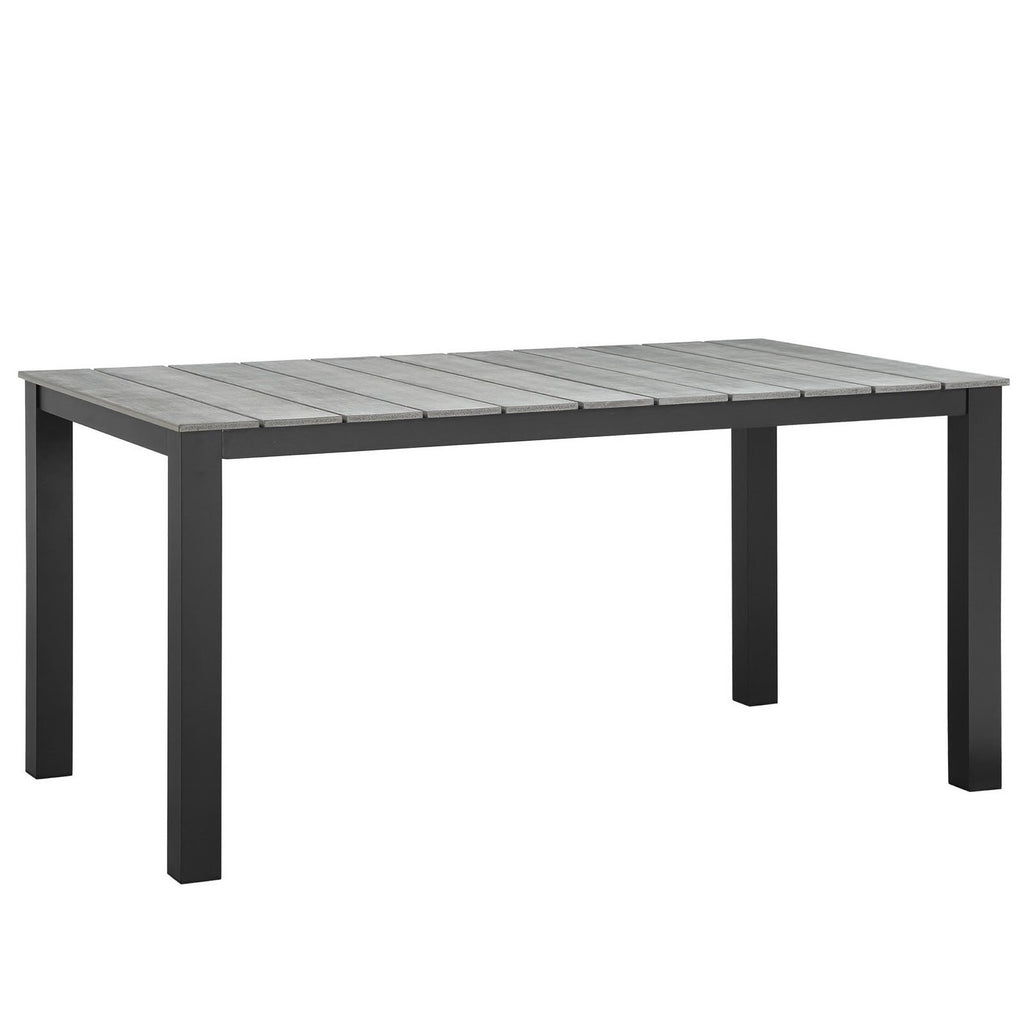 Maine 7 Piece Outdoor Patio Dining Set - Brown Gray (EEI-1749-BRN-GRY-SET)