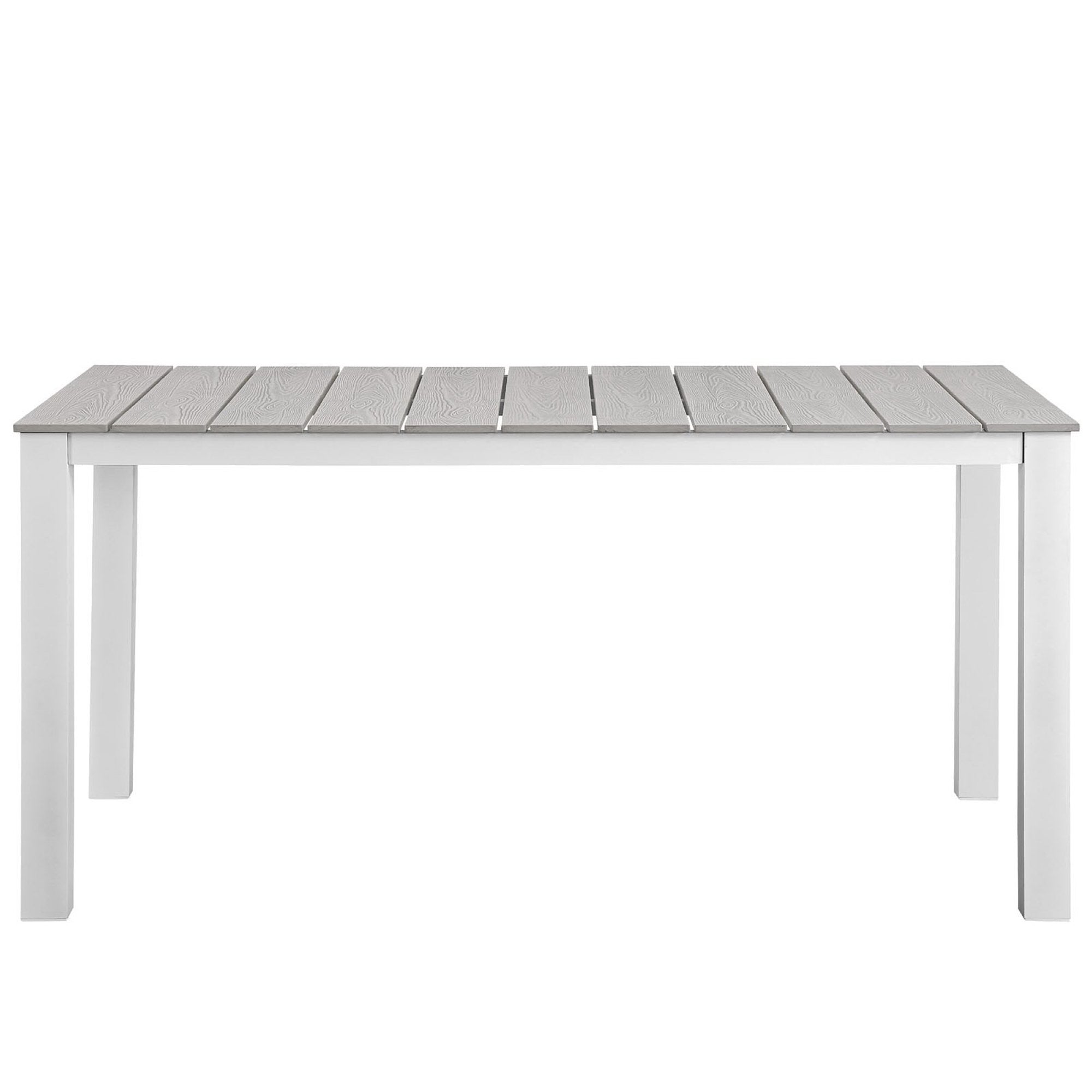 Maine 7 Piece Outdoor Patio Dining Set - White Light Gray (EEI-1749-WHI-LGR-SET)