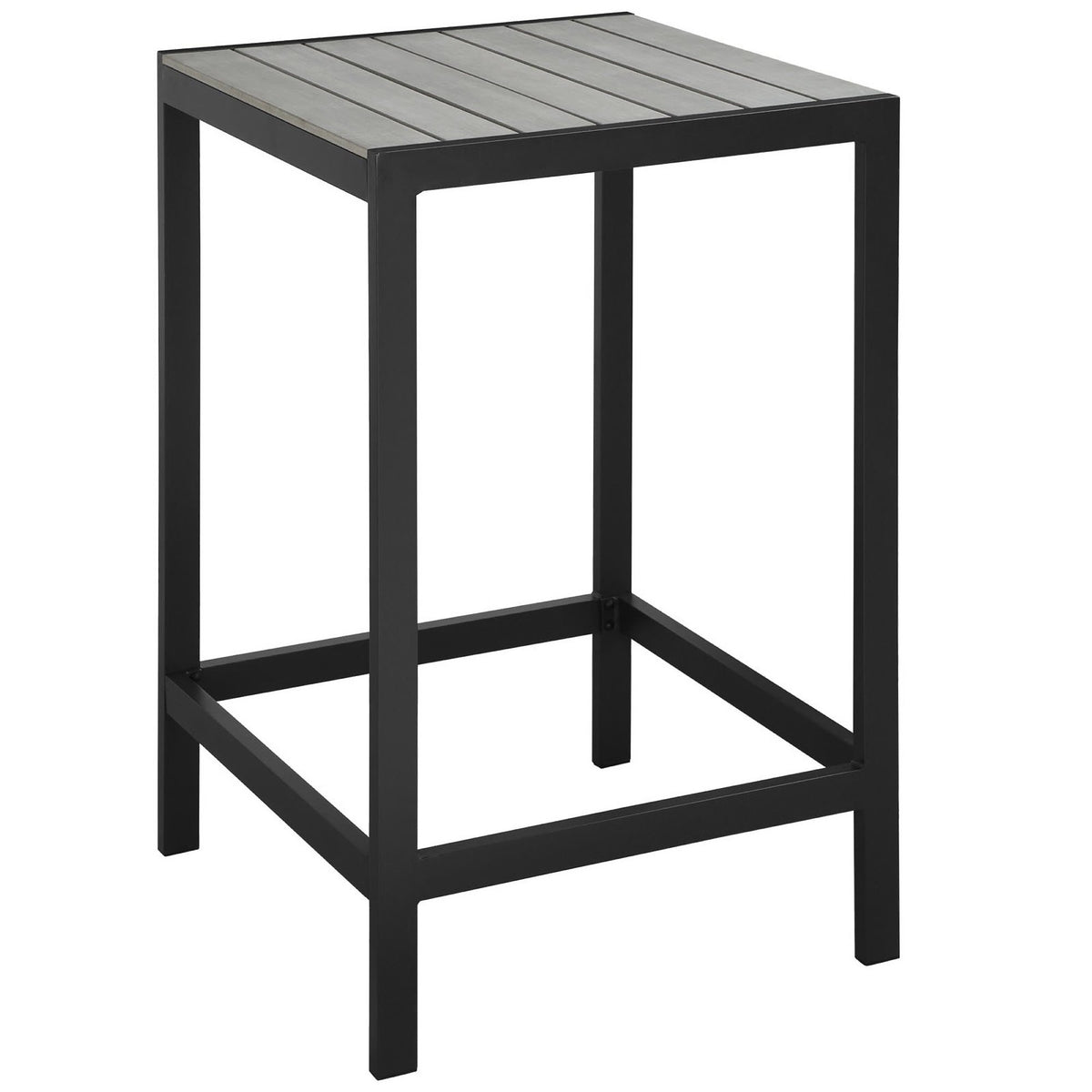 Maine 3 Piece Outdoor Patio Dining Set - Brown Gray (2 Bar Stools, Bar Table)