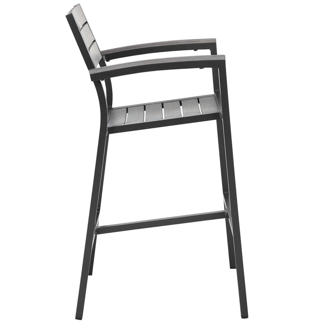 Maine 5 Piece Outdoor Patio Bar Set - Brown Gray