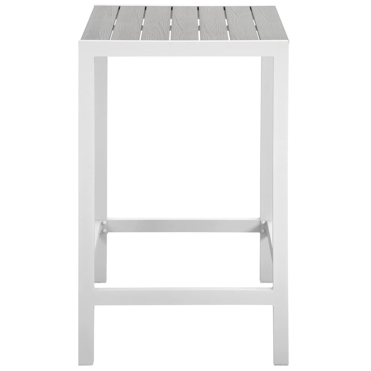 Maine 5 Piece Outdoor Patio Bar Set - White Light Gray