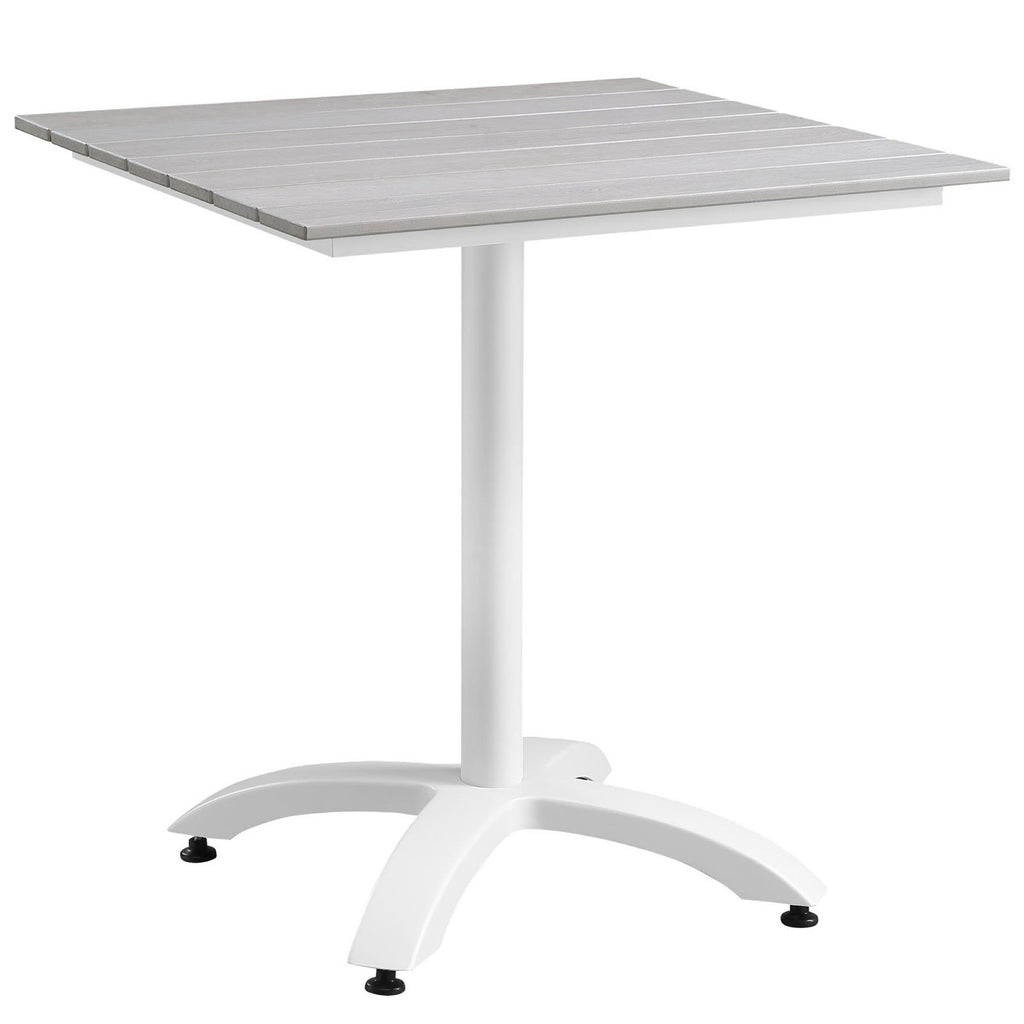 Maine 3 Piece Outdoor Patio Dining Set - White Light Gray (Dining Table, 2 Dining Armchairs)