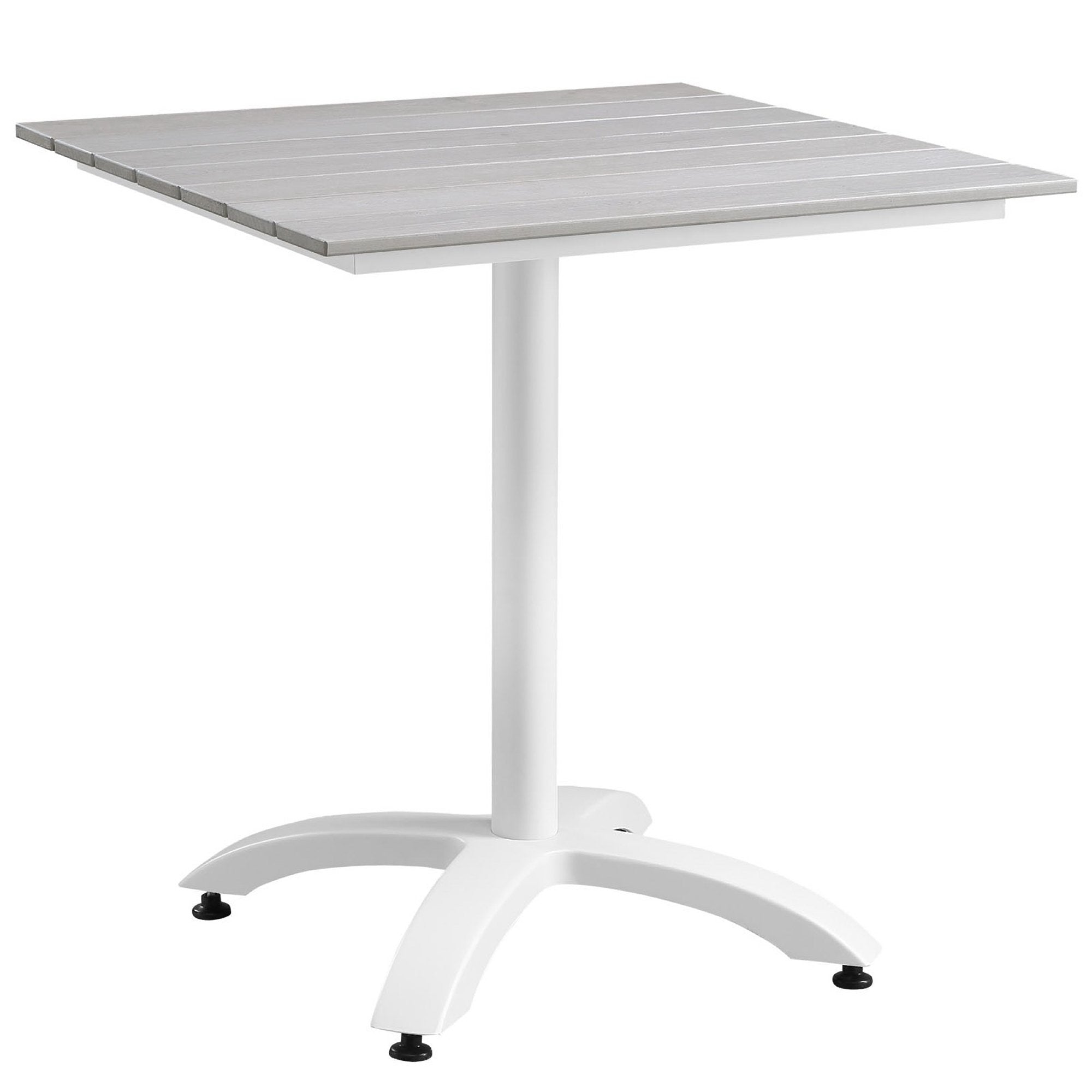 Maine 3 Piece Outdoor Patio Dining Set - White Light Gray (Dining Table, 2 Dining Armchairs)