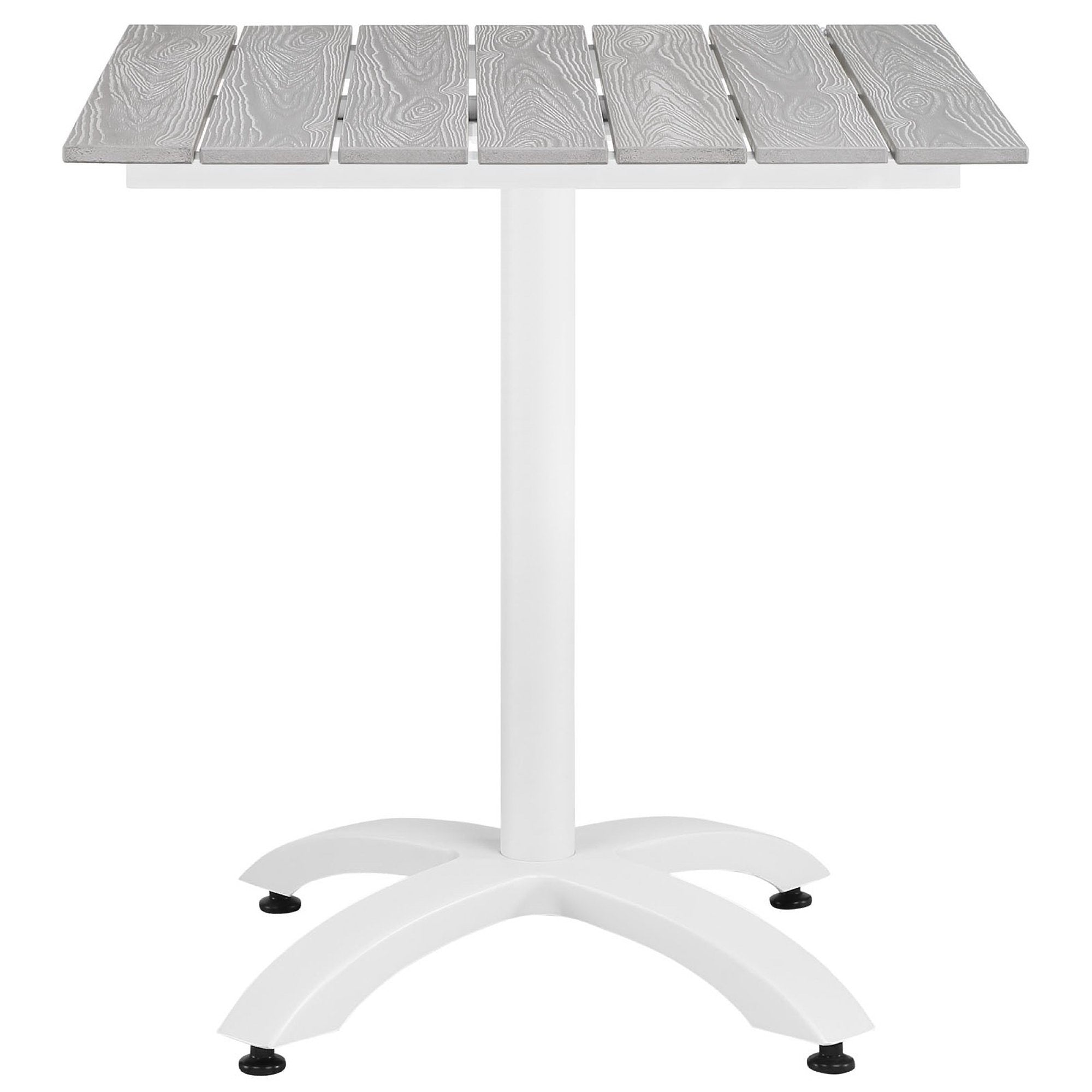 Maine 3 Piece Outdoor Patio Dining Set - White Light Gray (Dining Table, 2 Dining Armchairs)