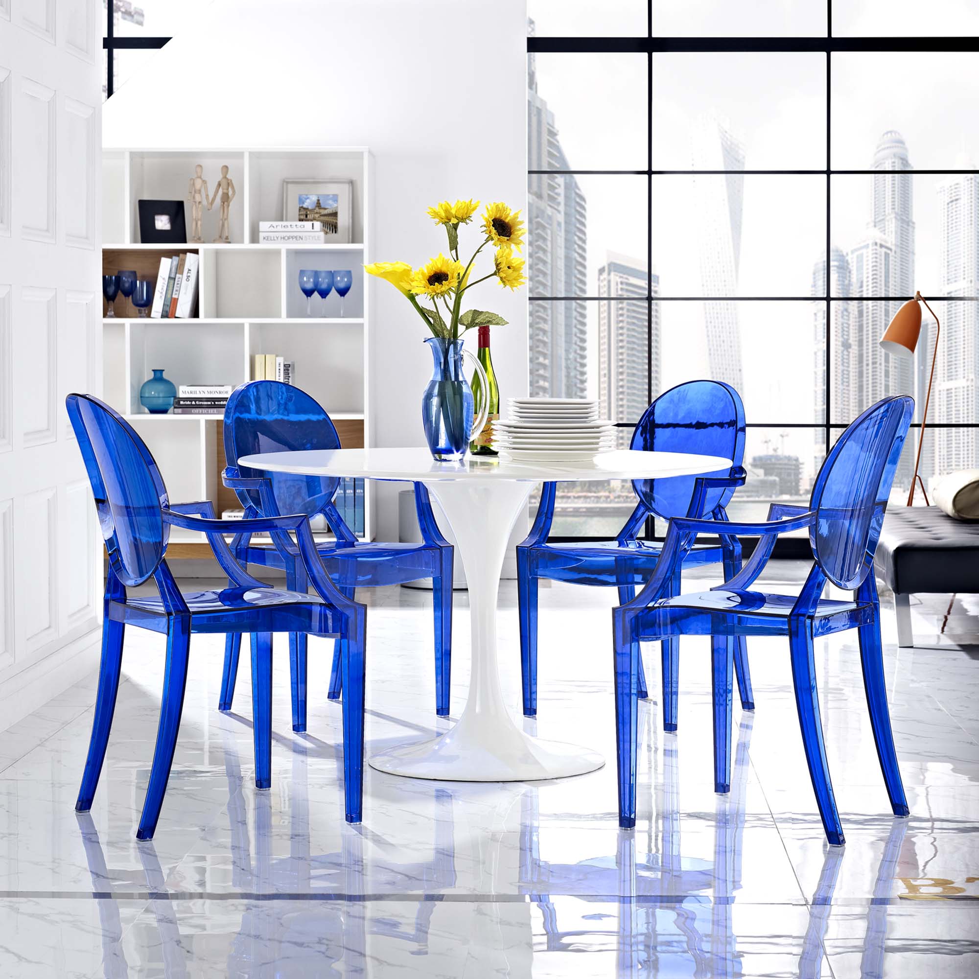 Casper Dining Armchairs Set of 4 - Blue