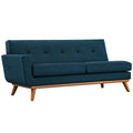 Engage Left-Arm Upholstered Fabric Loveseat - Azure