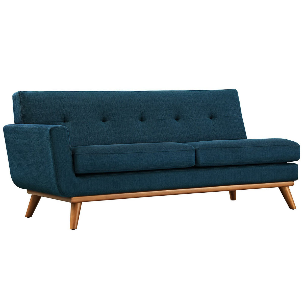 Engage Left-Arm Upholstered Fabric Loveseat - Azure