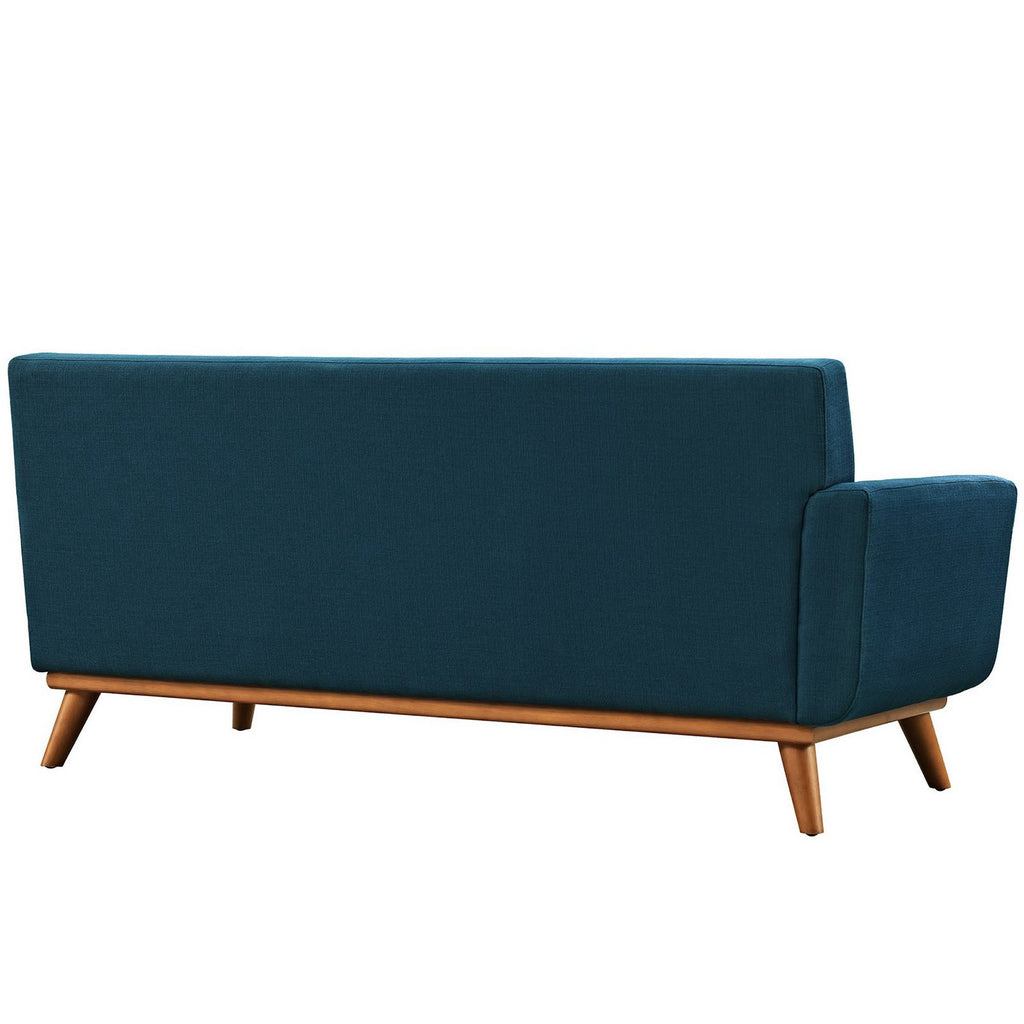 Engage Left-Arm Upholstered Fabric Loveseat - Azure
