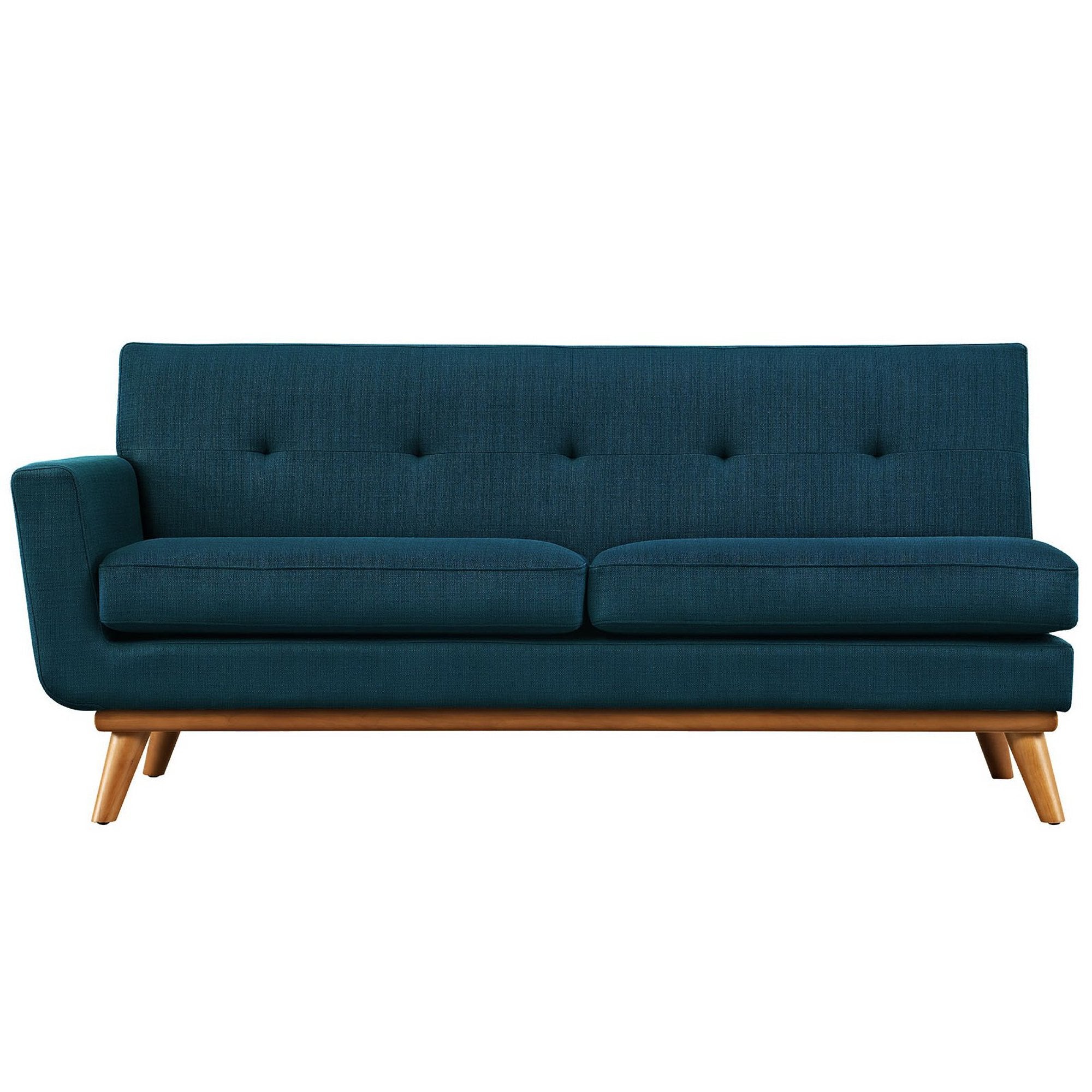 Engage Left-Arm Upholstered Fabric Loveseat - Azure