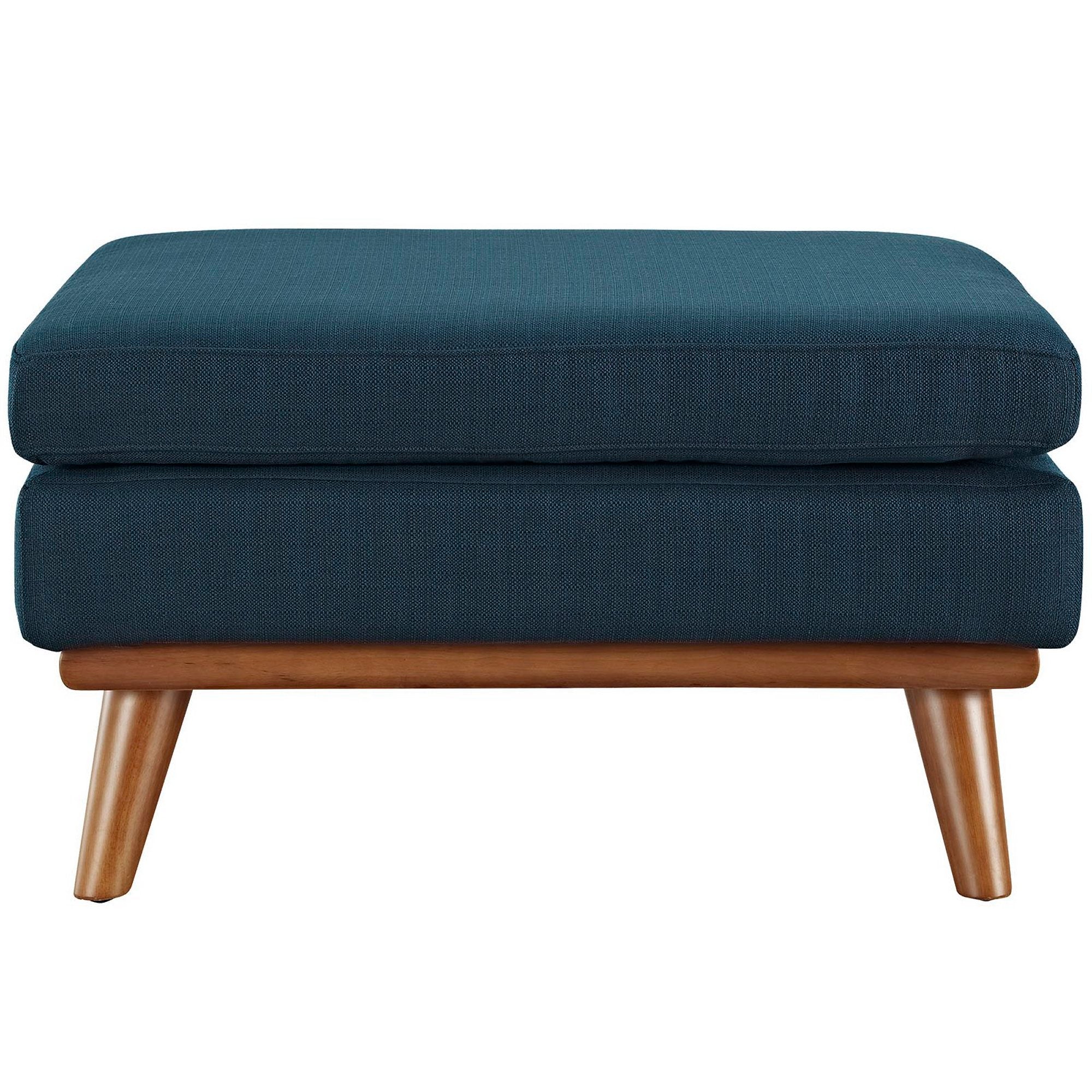 Engage Upholstered Fabric Ottoman - Azure