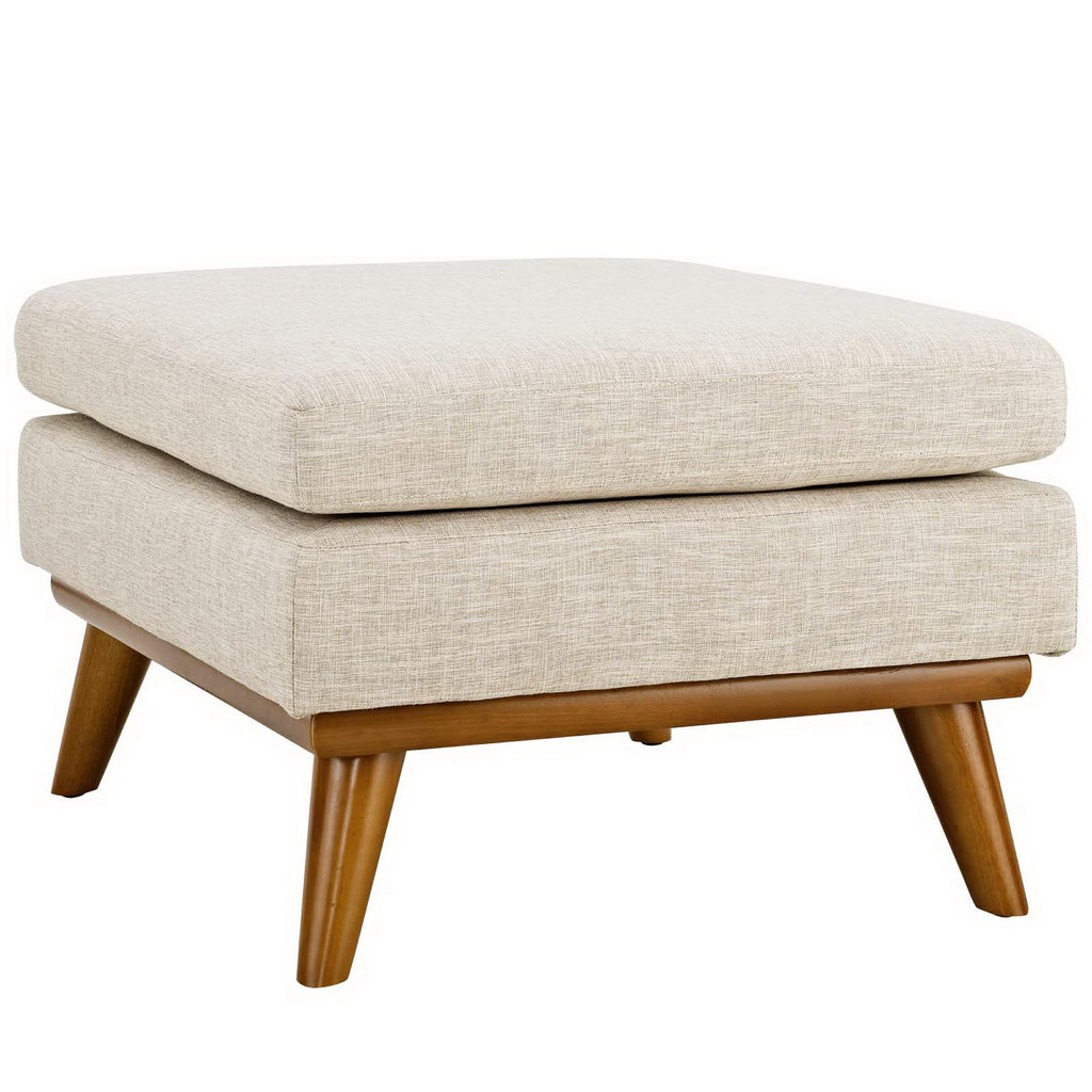 Engage Upholstered Fabric Ottoman - Beige