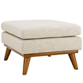 Engage Upholstered Fabric Ottoman - Beige