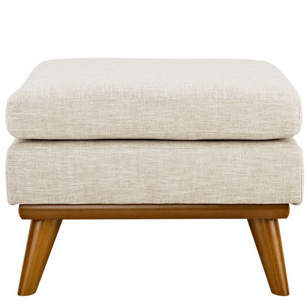 Engage Upholstered Fabric Ottoman - Beige