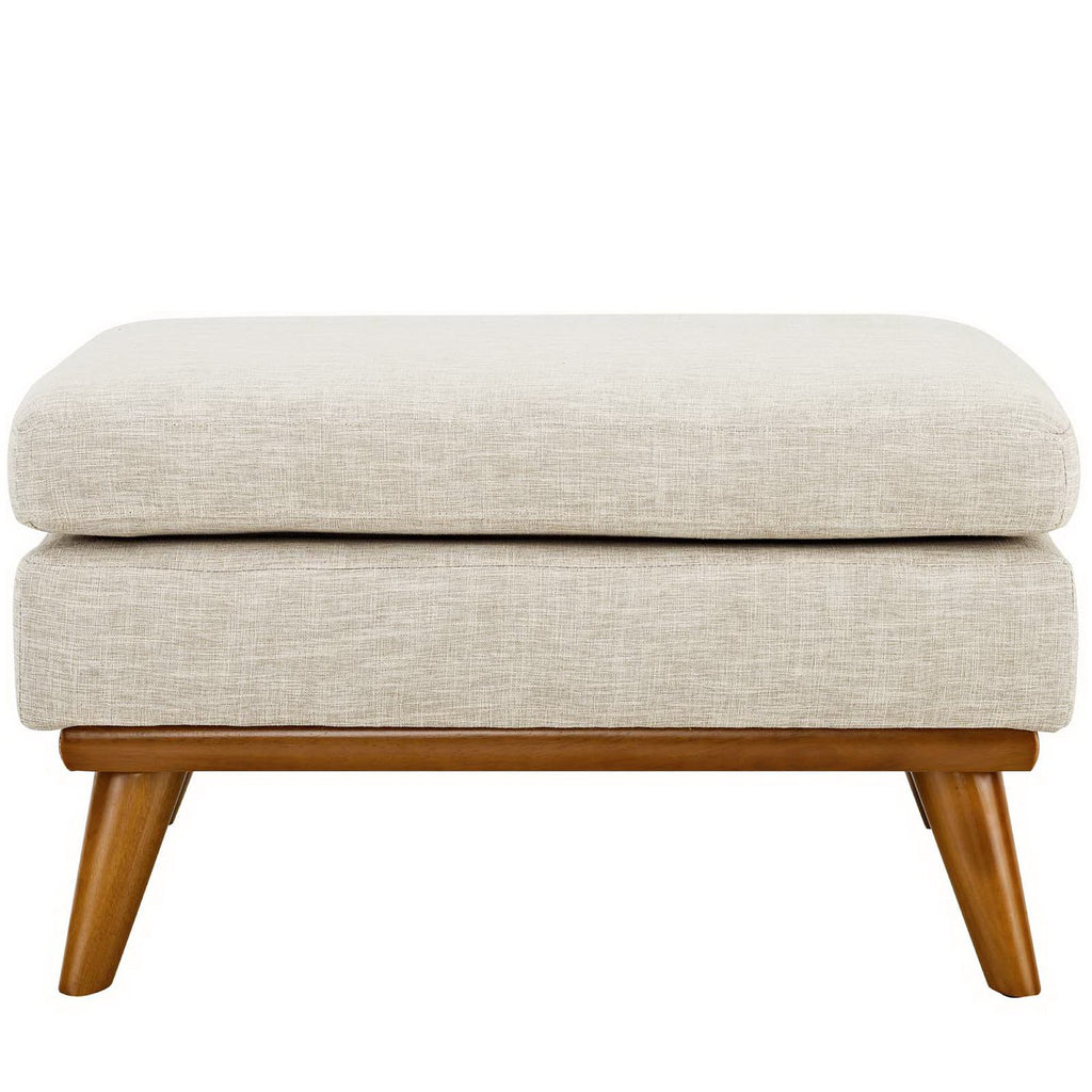 Engage Upholstered Fabric Ottoman - Beige