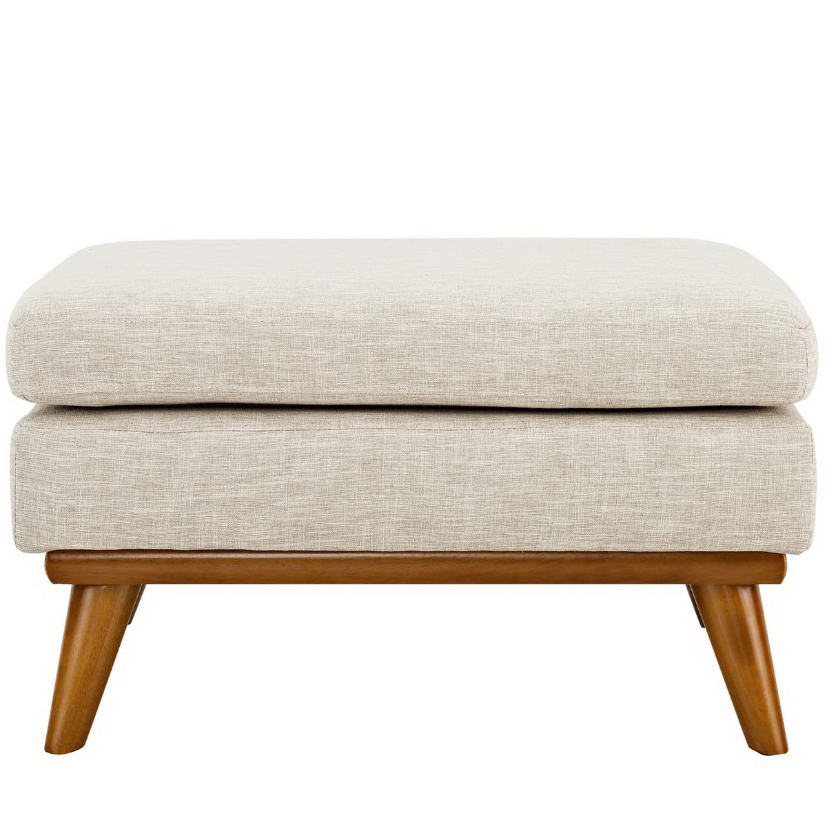 Engage Upholstered Fabric Ottoman - Beige
