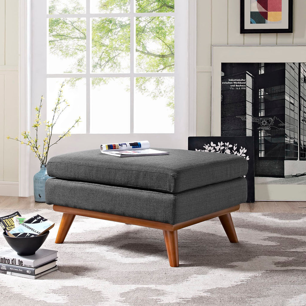 Engage Upholstered Fabric Ottoman - Gray