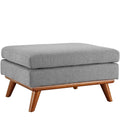 Engage Upholstered Fabric Ottoman - Expectation Gray