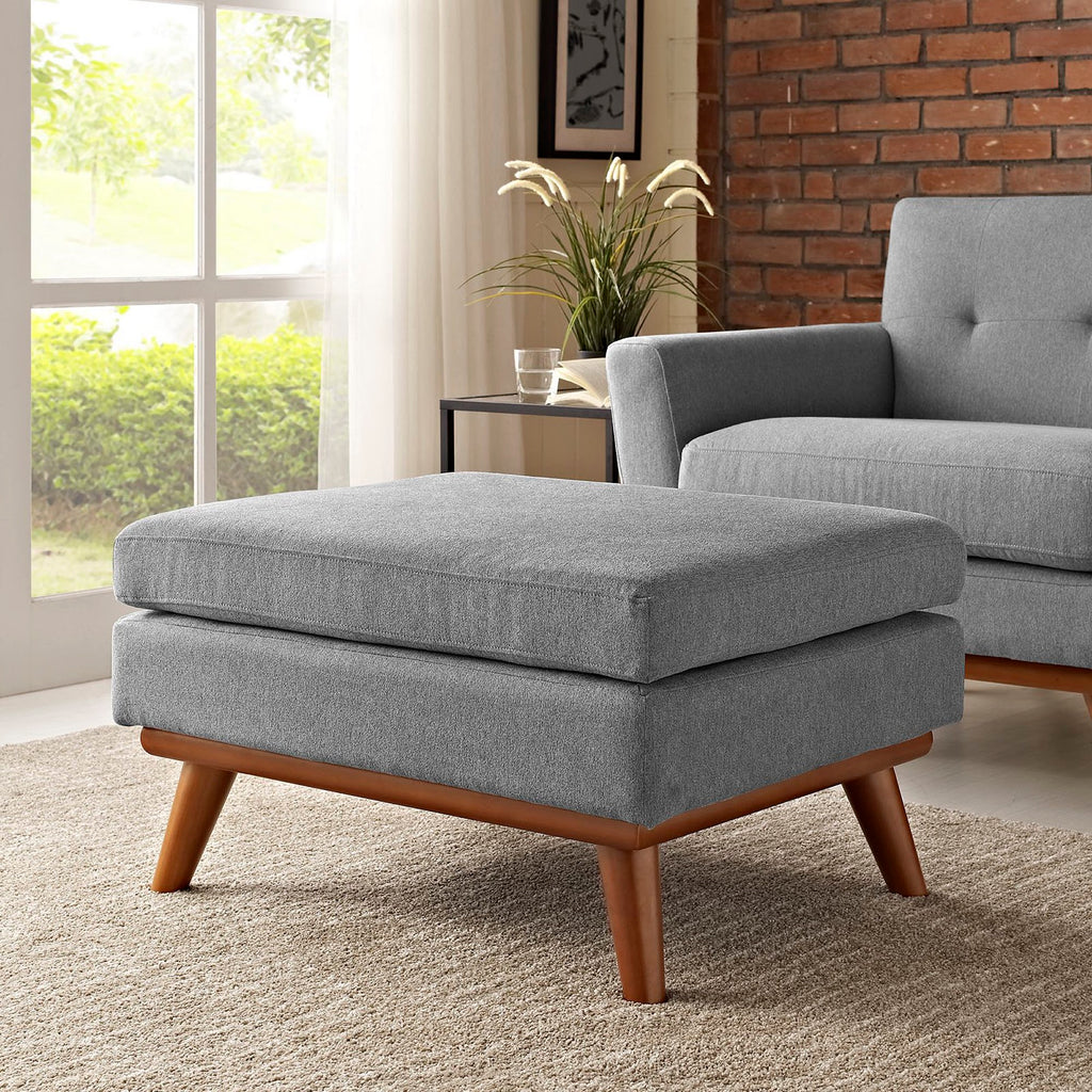 Engage Upholstered Fabric Ottoman - Expectation Gray