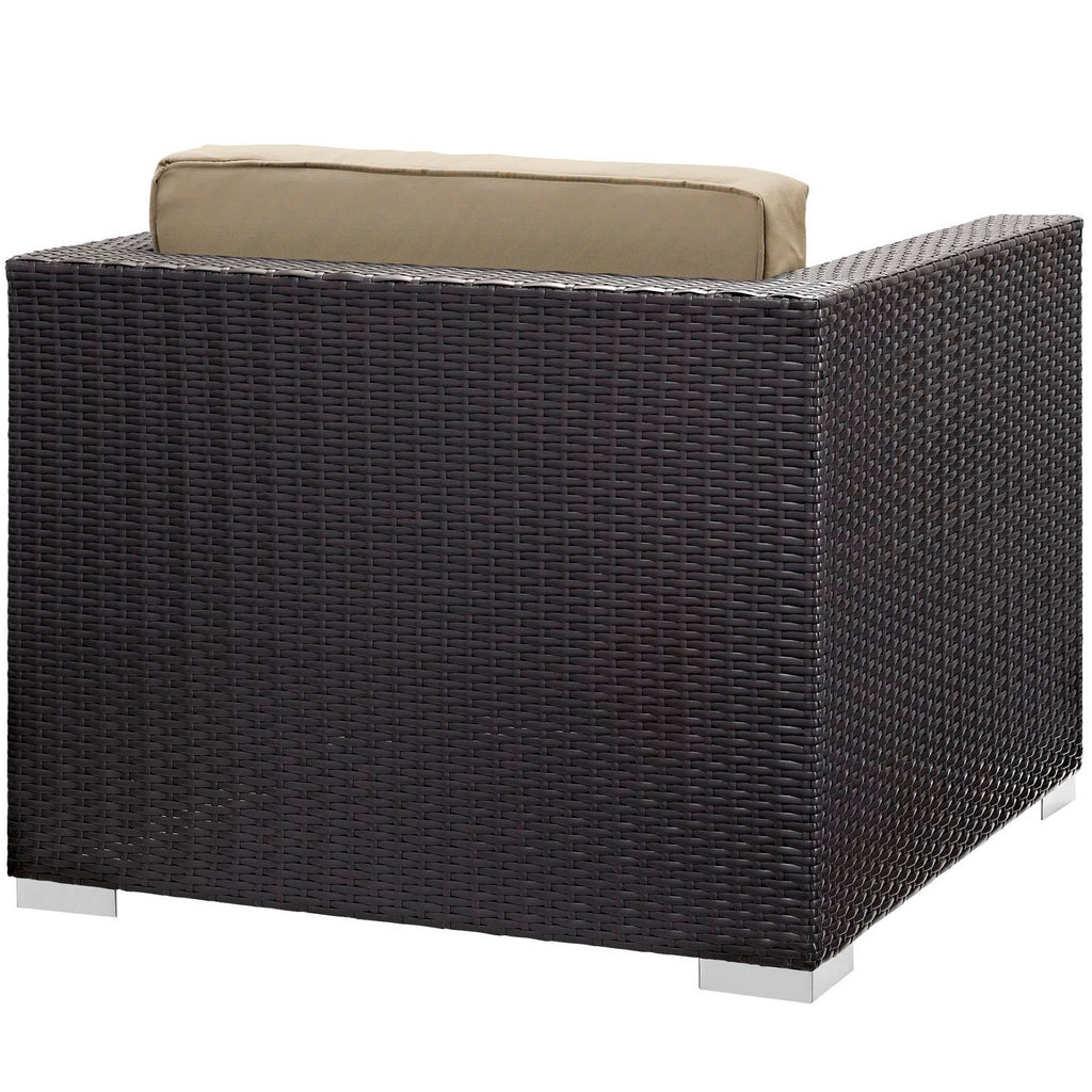 Convene 5 Piece Outdoor Patio Sectional Set - Espresso Mocha (EEI-1809-EXP-MOC-SET)