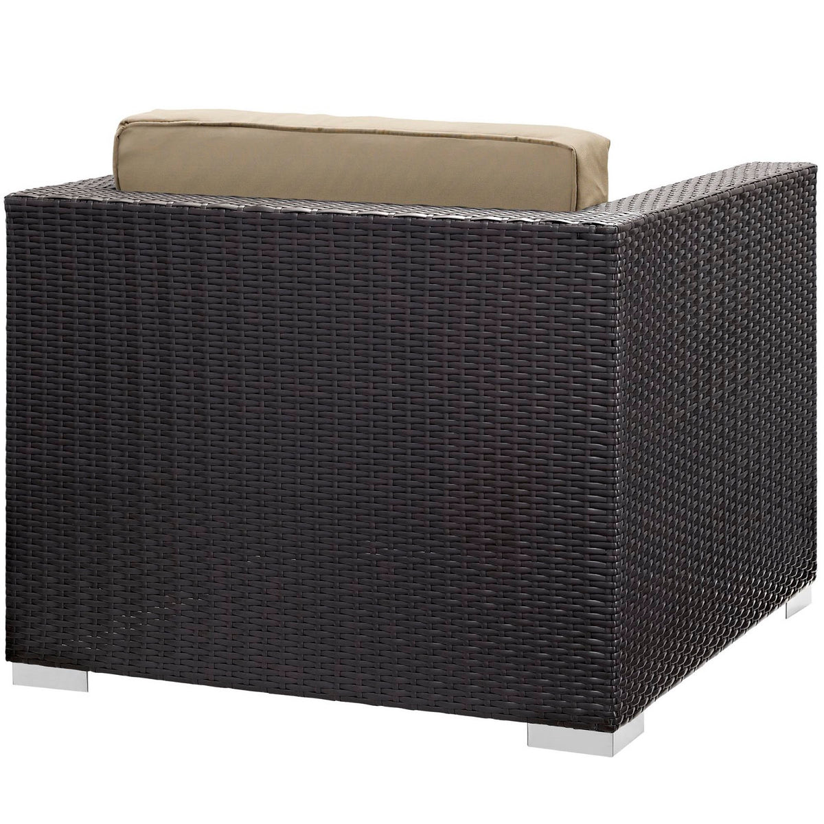 Convene 5 Piece Outdoor Patio Sectional Set - Espresso Mocha (EEI-1809-EXP-MOC-SET)