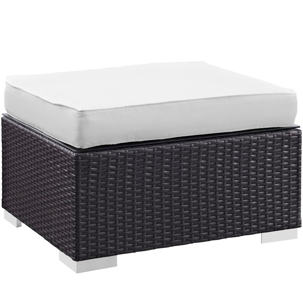 Convene 5 Piece Outdoor Patio Sectional Set - Espresso White (EEI-1809-EXP-WHI-SET)