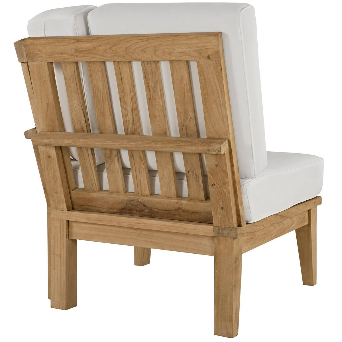 Marina 6 Piece Outdoor Patio Teak Set - Natural White (Armchair, Corner Sofa, Left-Arm Sofa, 2 Sofas, Right-Arm Sofa)