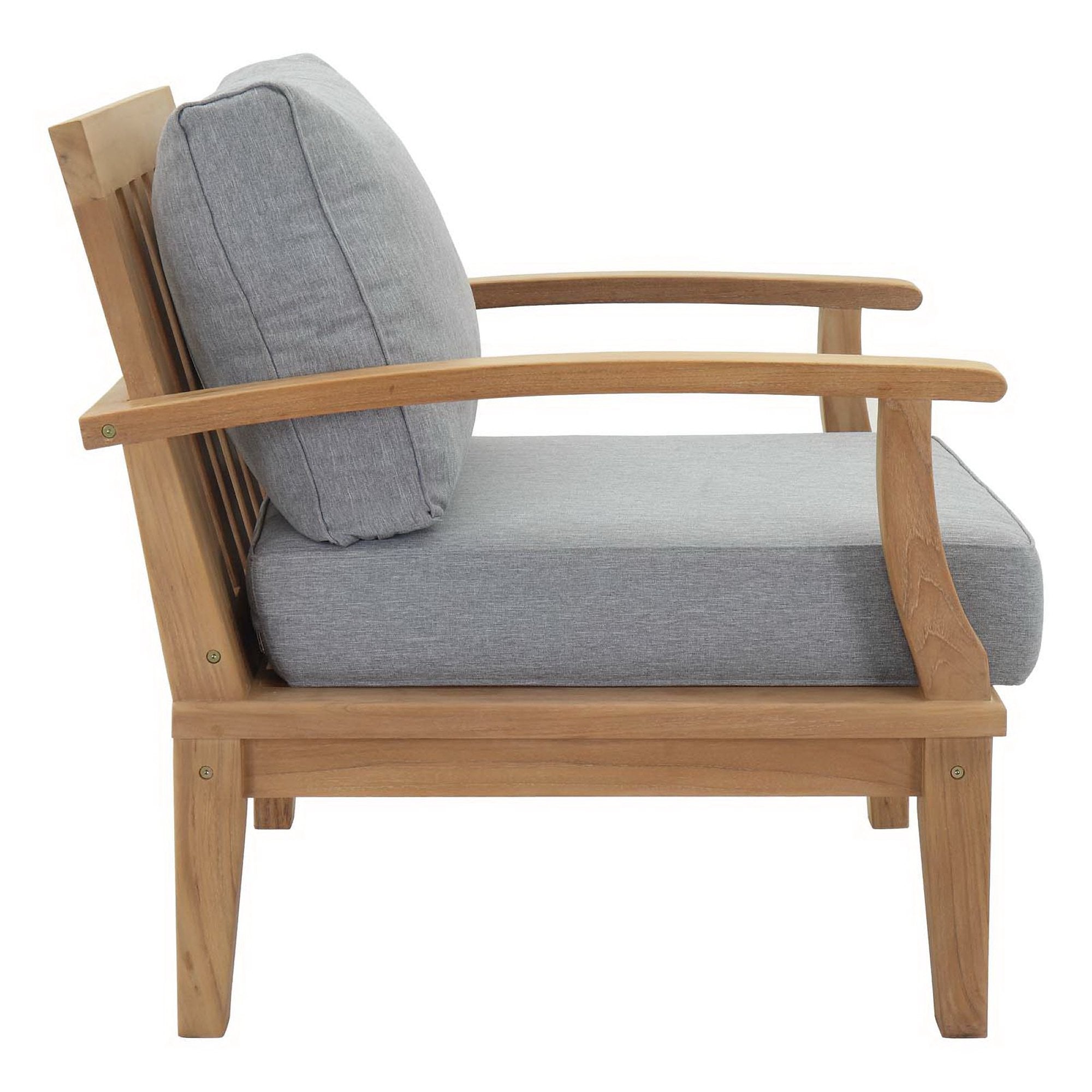 Marina 8 Piece Outdoor Patio Teak Set - Natural Gray (2 Armchairs, Left-Arm Sofa, 4 Sofas, Right-Arm Sofa)