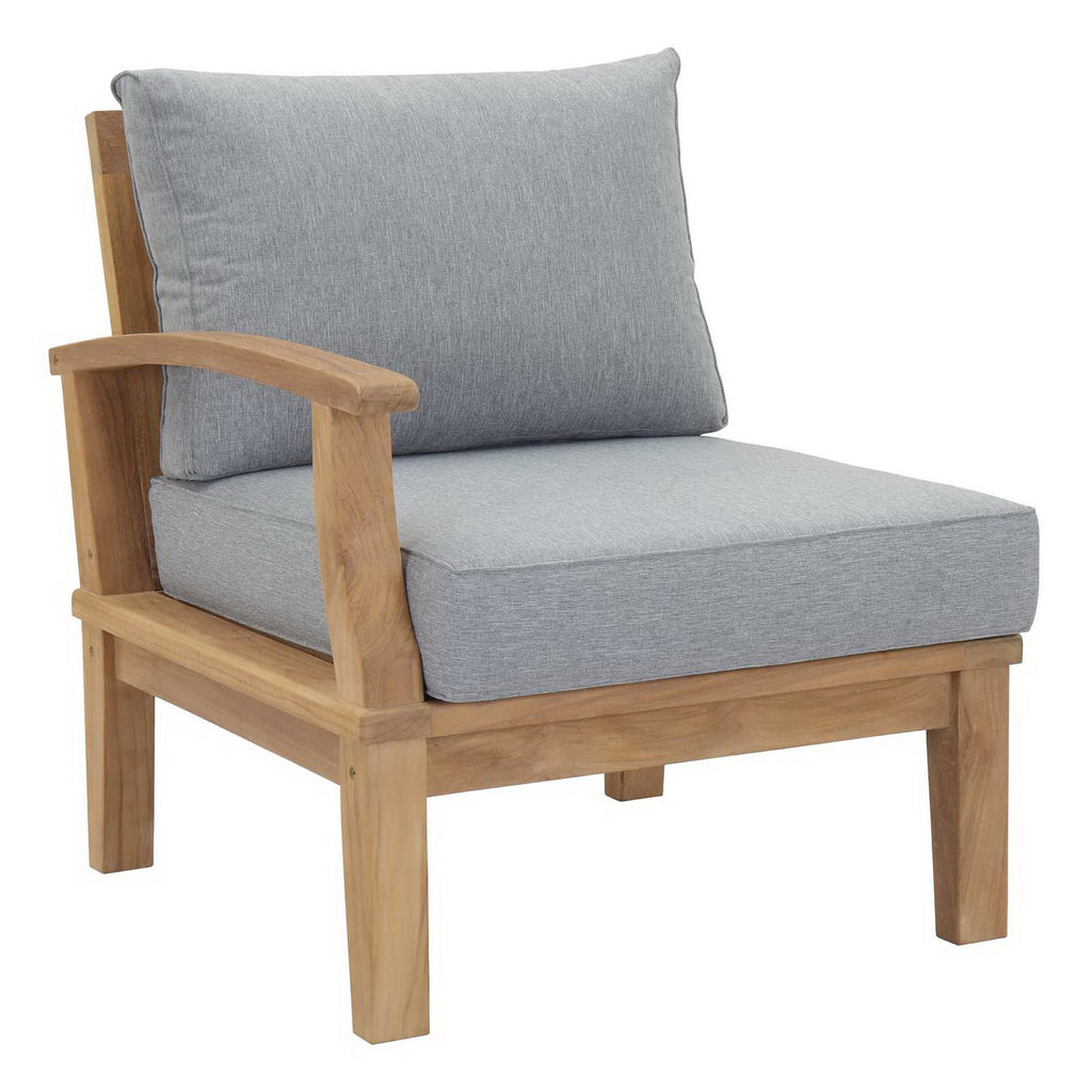 Marina 8 Piece Outdoor Patio Teak Set - Natural Gray (2 Armchairs, Left-Arm Sofa, 4 Sofas, Right-Arm Sofa)
