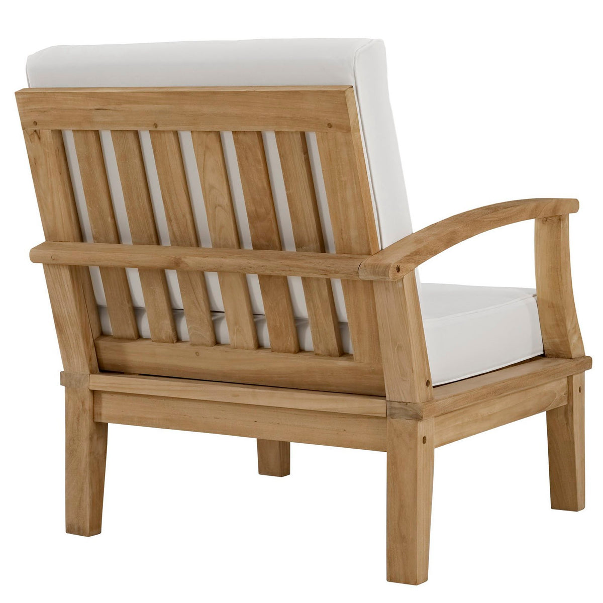 Marina 8 Piece Outdoor Patio Teak Set - Natural White (2 Armchairs, Left-Arm Sofa, 4 Sofas, Right-Arm Sofa)