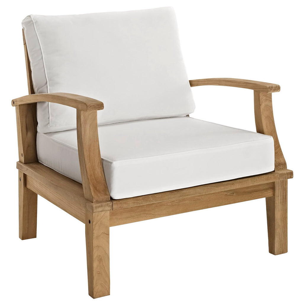 Marina 8 Piece Outdoor Patio Teak Set - Natural White (2 Armchairs, Left-Arm Sofa, 4 Sofas, Right-Arm Sofa)