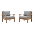 Marina 2 Piece Outdoor Patio Teak Set - Natural Gray (2 Armchairs)