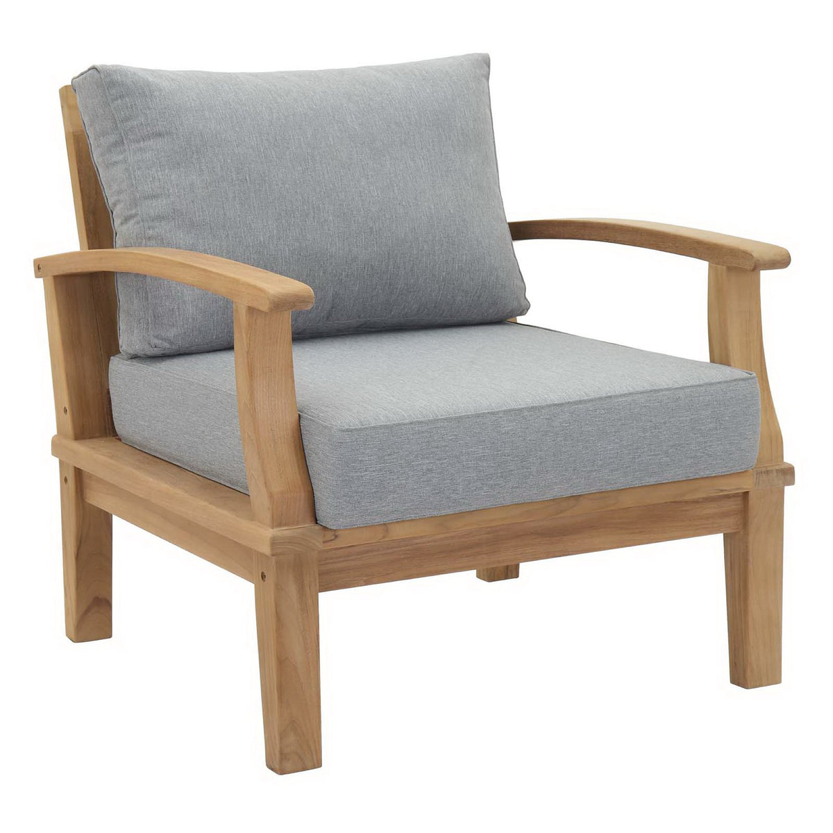 Marina 2 Piece Outdoor Patio Teak Set - Natural Gray (2 Armchairs)