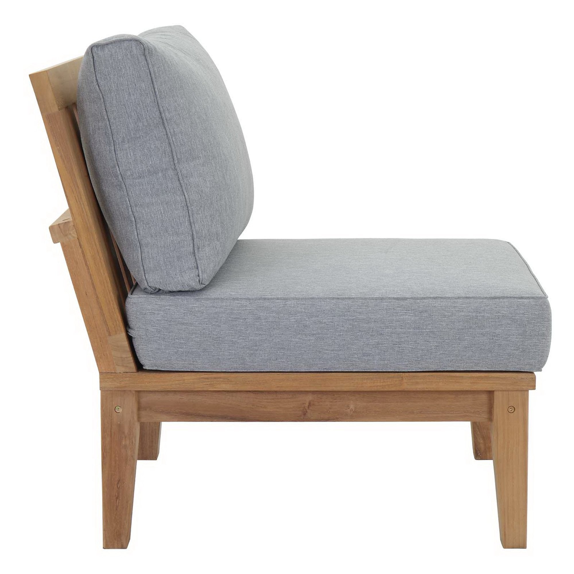 Marina 3 Piece Outdoor Patio Teak Set - Natural Gray (2 Corner Sofas, Sofa)