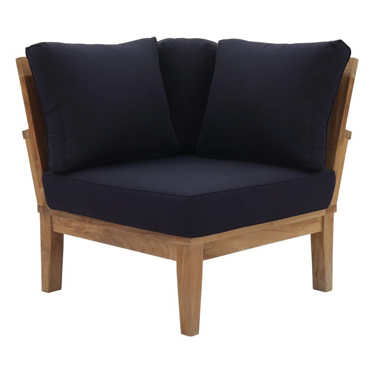 Marina 3 Piece Outdoor Patio Teak Set - Natural Navy (2 Corner Sofas, Sofa)