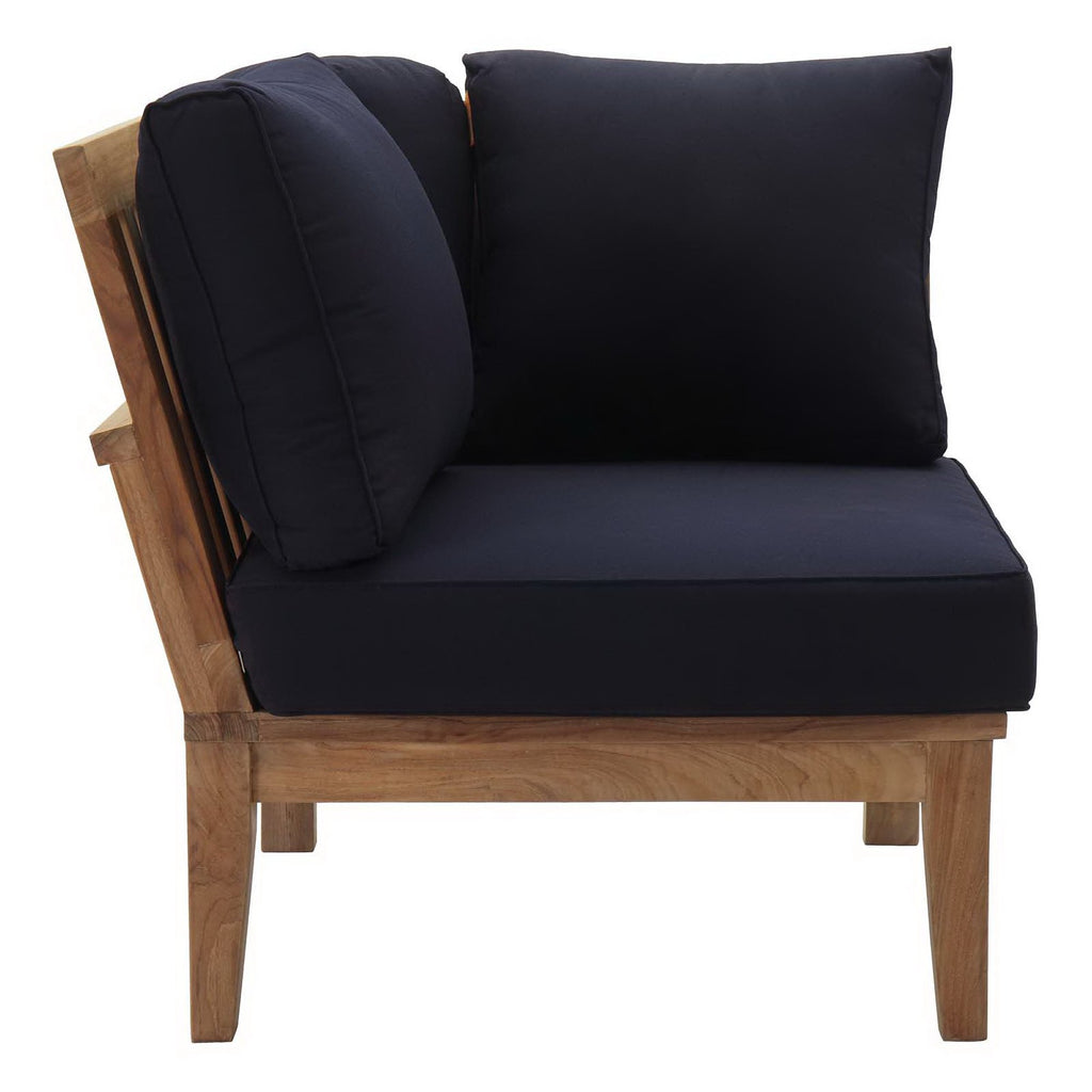 Marina 3 Piece Outdoor Patio Teak Set - Natural Navy (2 Corner Sofas, Sofa)