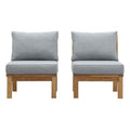Marina 2 Piece Outdoor Patio Teak Set - Natural Gray (2 Sofas)