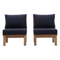 Marina 2 Piece Outdoor Patio Teak Set - Natural Navy (2 Sofas)