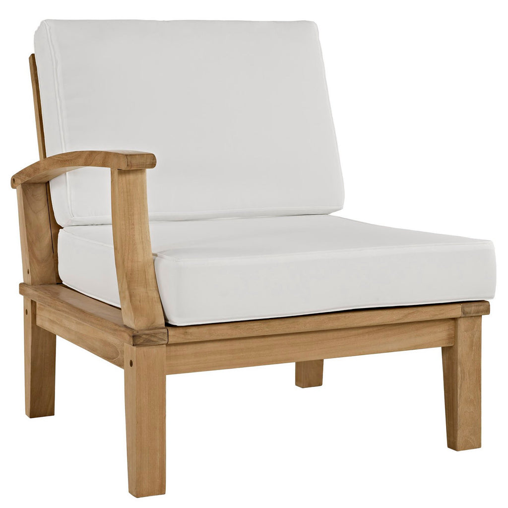 Marina 2 Piece Outdoor Patio Teak Set - Natural White (Left-Arm Sofa, Right-Arm Sofa)