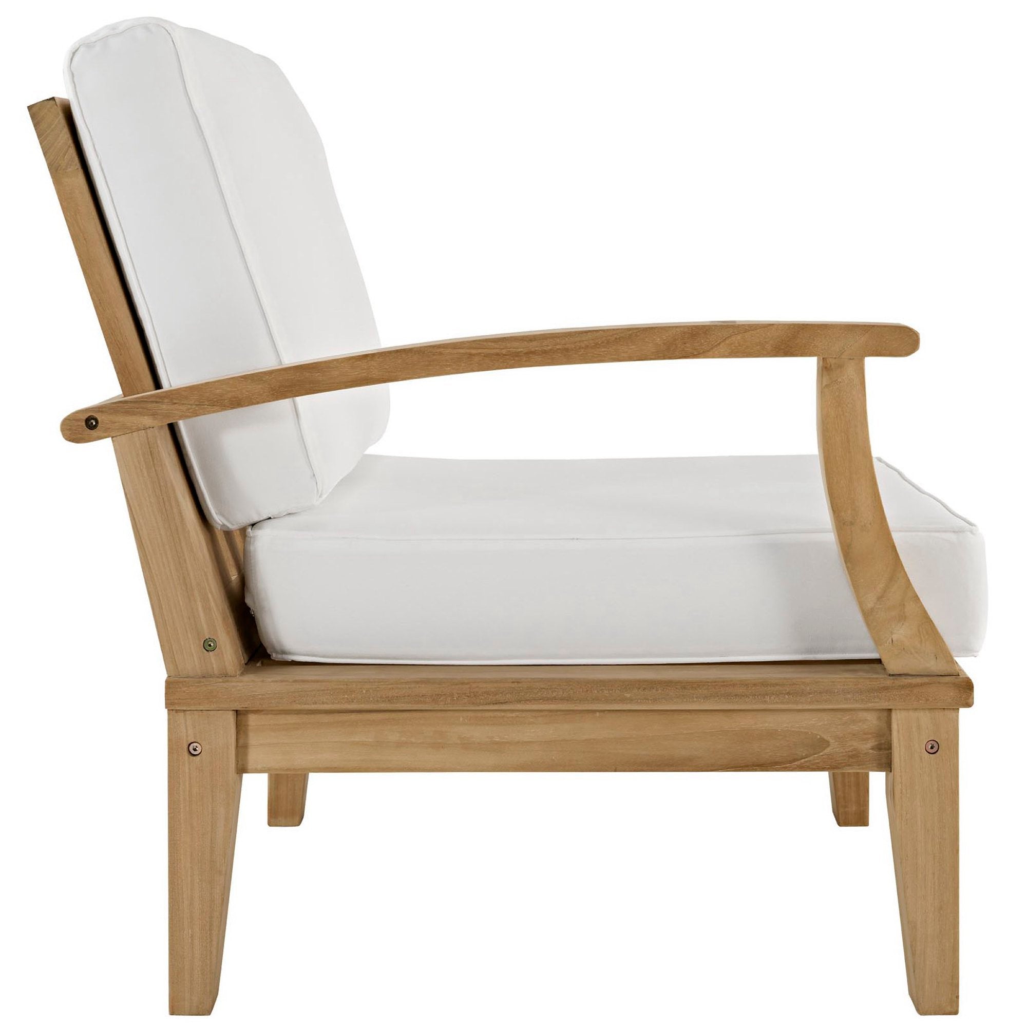 Marina 2 Piece Outdoor Patio Teak Set - Natural White (Left-Arm Sofa, Right-Arm Sofa)