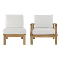 Marina 2 Piece Outdoor Patio Teak Set - Natural White (Armchair, Sofa)