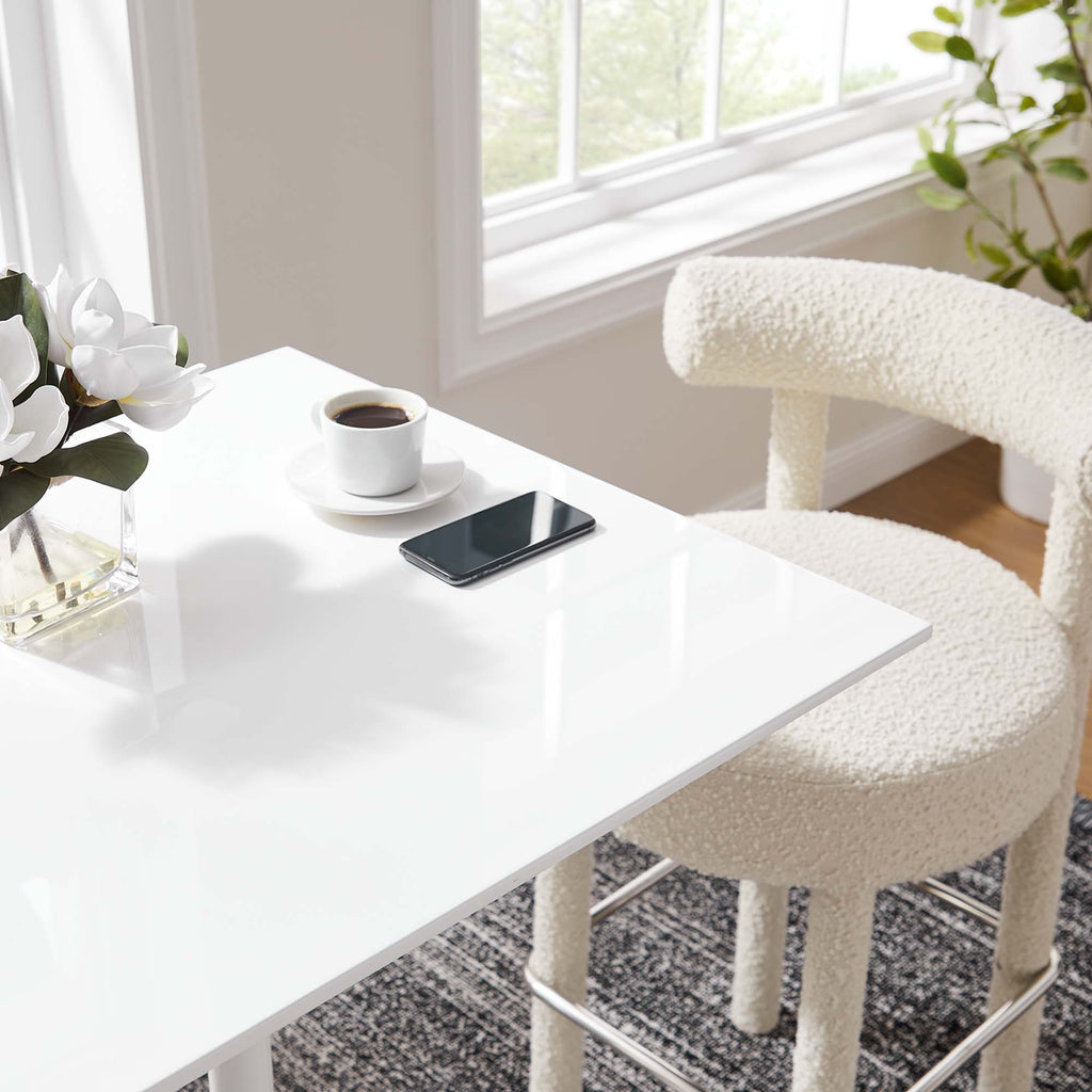 Lippa 28" Square Wood Bar Table - White