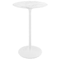 Lippa 28" Round Faux Marble Bar Table - White