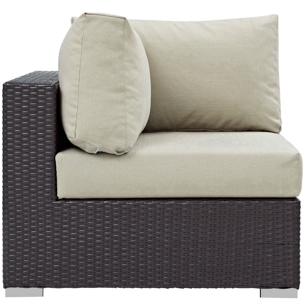 Convene Outdoor Patio Corner - Espresso Beige